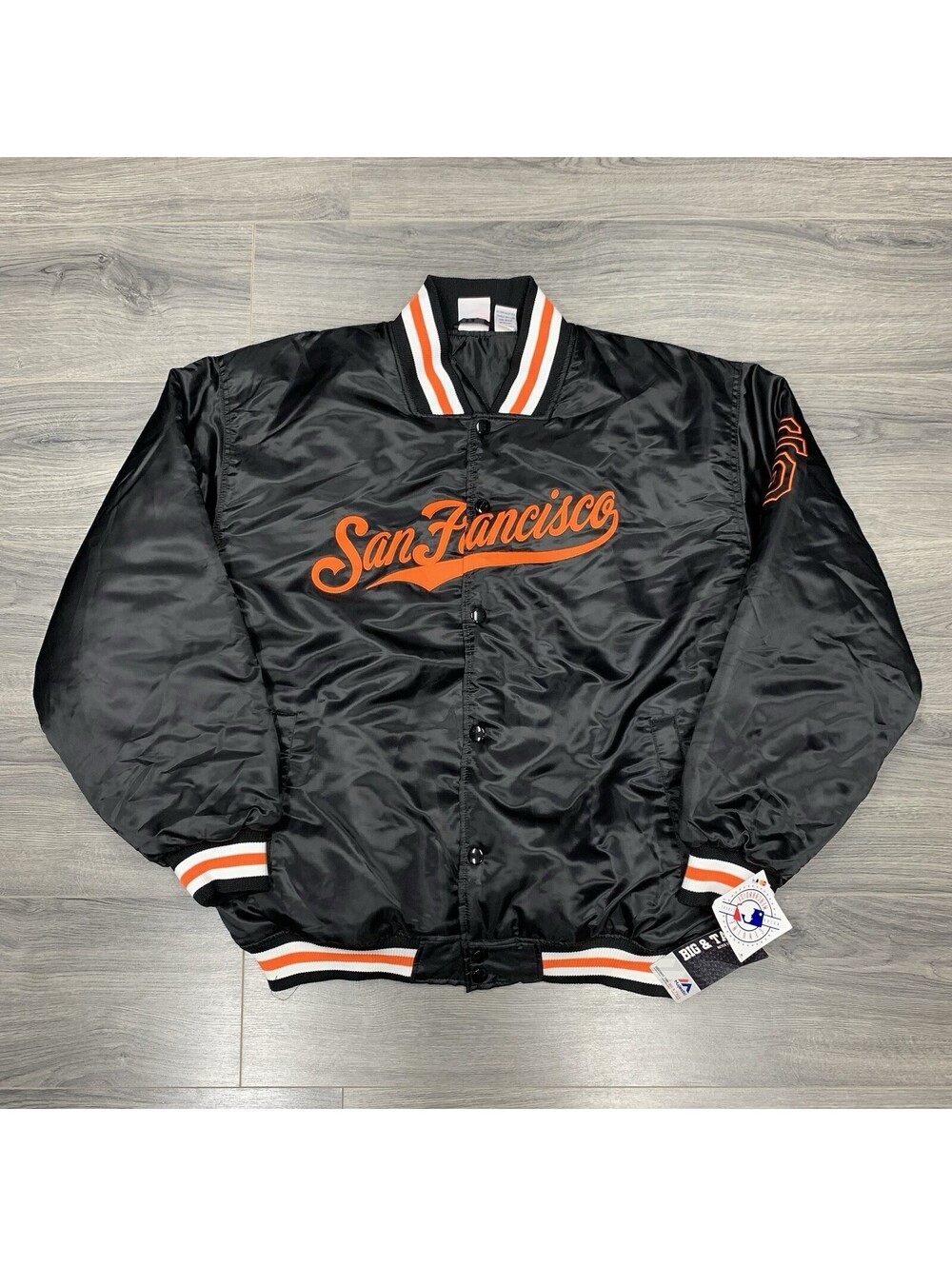 Vintage Majestic NWT San Francisco Giants Satin Jacket XXL Tall Rare Men’s Black